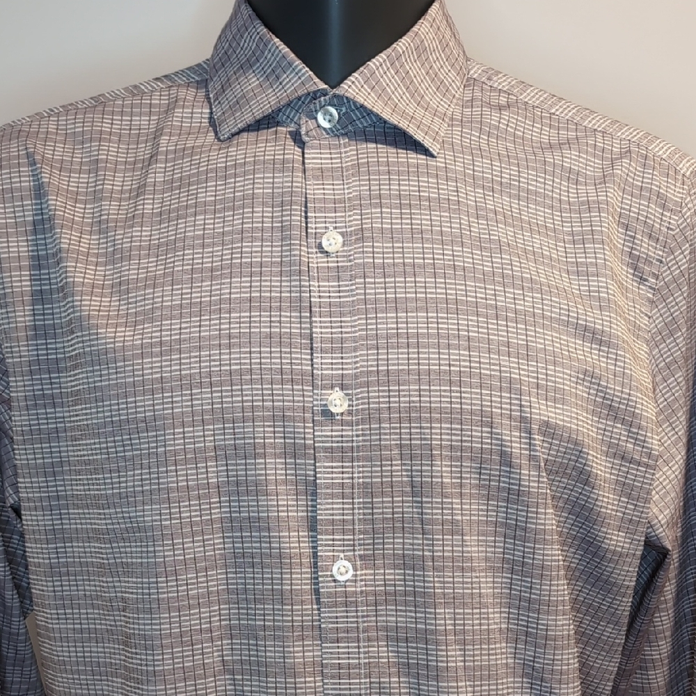 2/$20 Vince Camuto Checkered Shirt Slim Fit Size 17